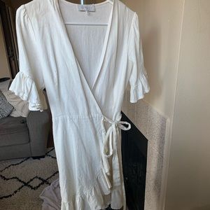 Wayf linen wrap dress